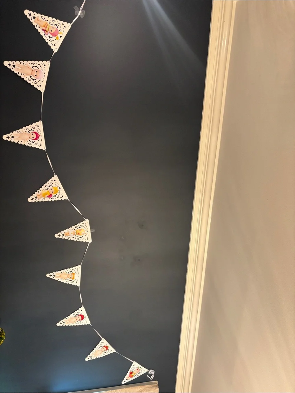 Set of Three Lacey Sonny Angel Garland Banners on White Ribbon